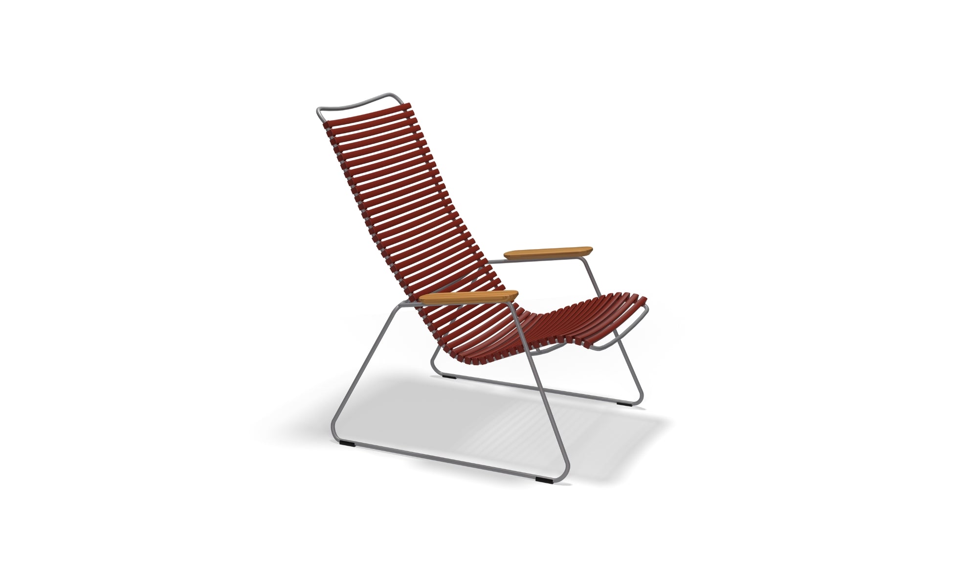 Click - Ergonomic and minimalist outdoor chair, green with bamboo armrests