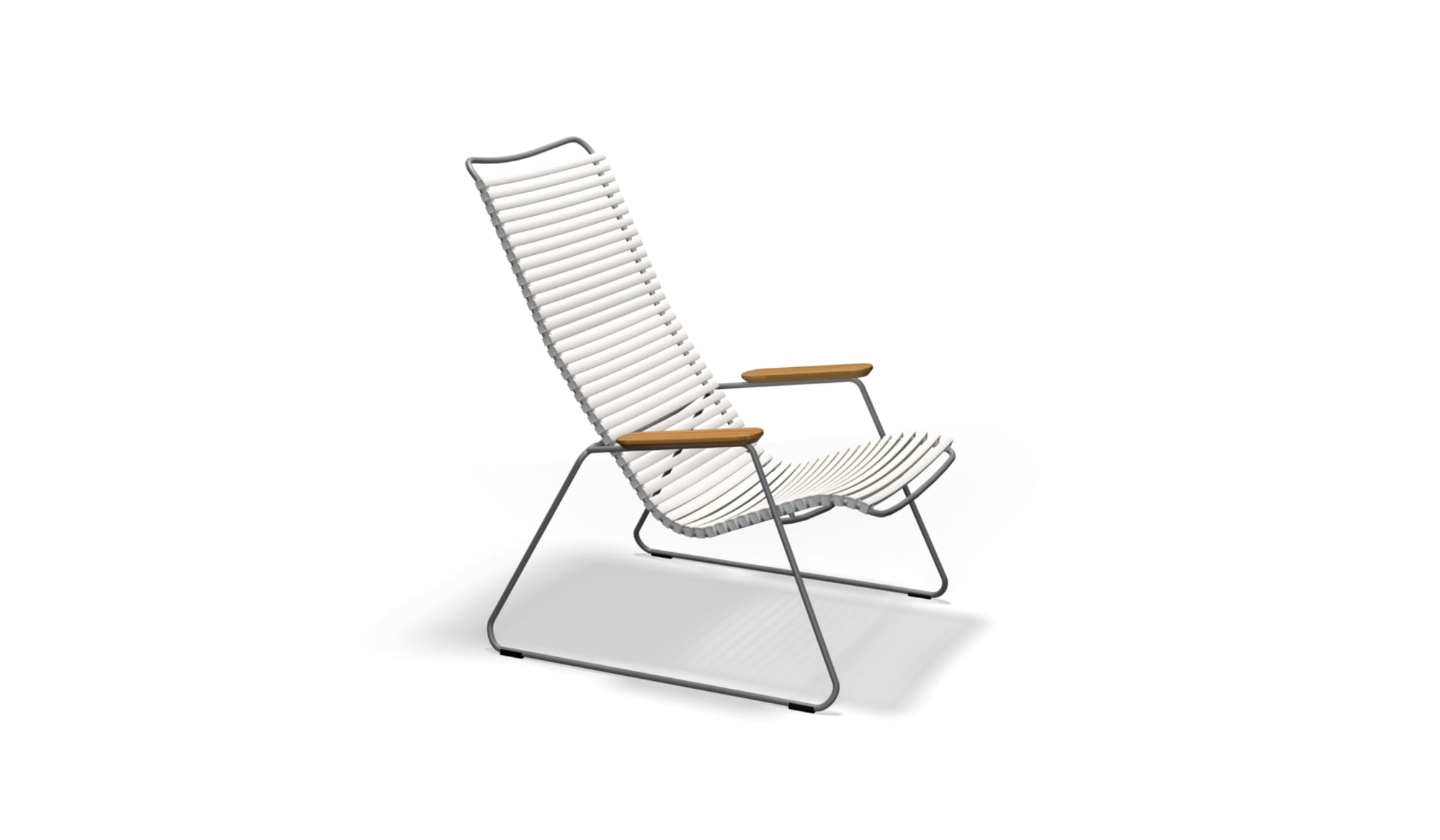 Click - Ergonomic and minimalist outdoor chair, green with bamboo armrests