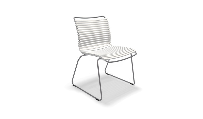 Click - Chaise d'extérieur ergonomique et minimaliste, blanc soyeux