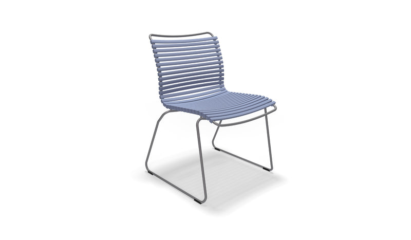 Click - Chaise d'extérieur ergonomique et minimaliste, bleu pigeon