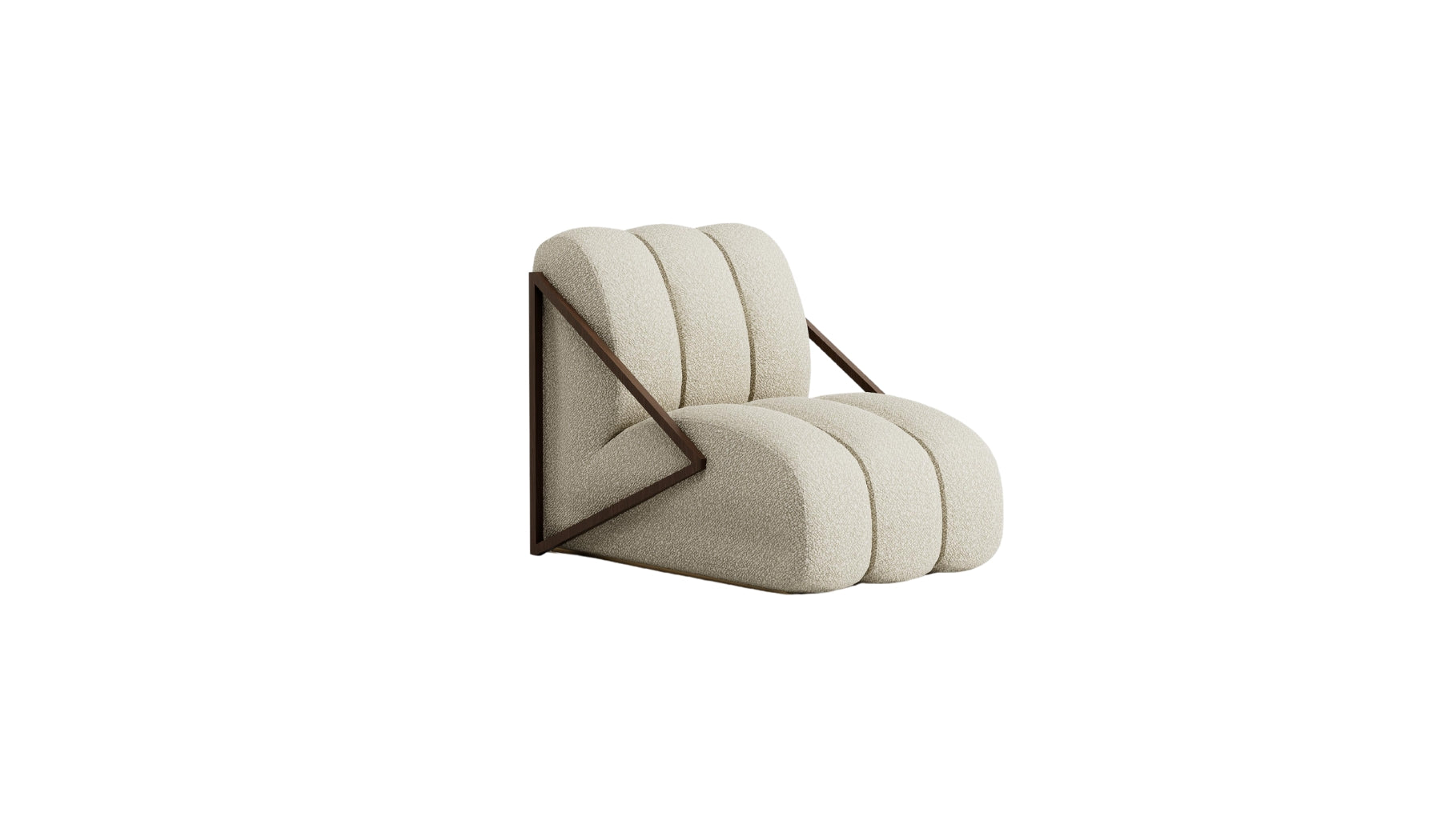 Delta - Fauteuil design géométrique en bois et tissu