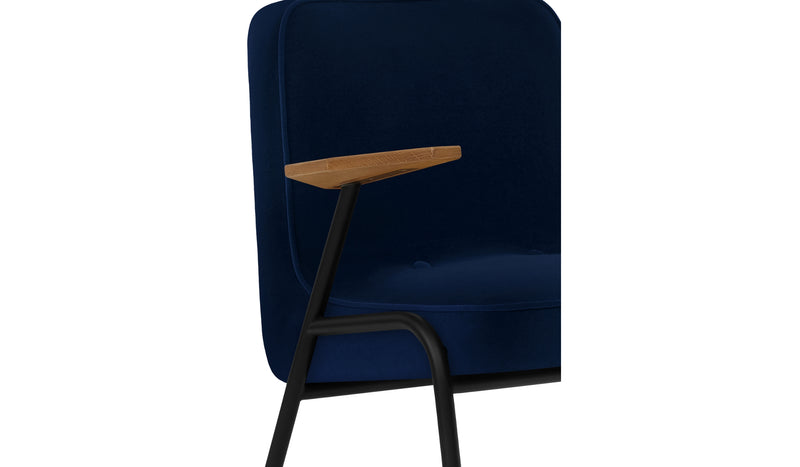 Fauteuil-366 Métal - Fauteuil, tissu velours, bleu--NOVINEA-366 CONCEPT