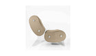 Kuumo minimalist armchair, PMMA and beige fabric