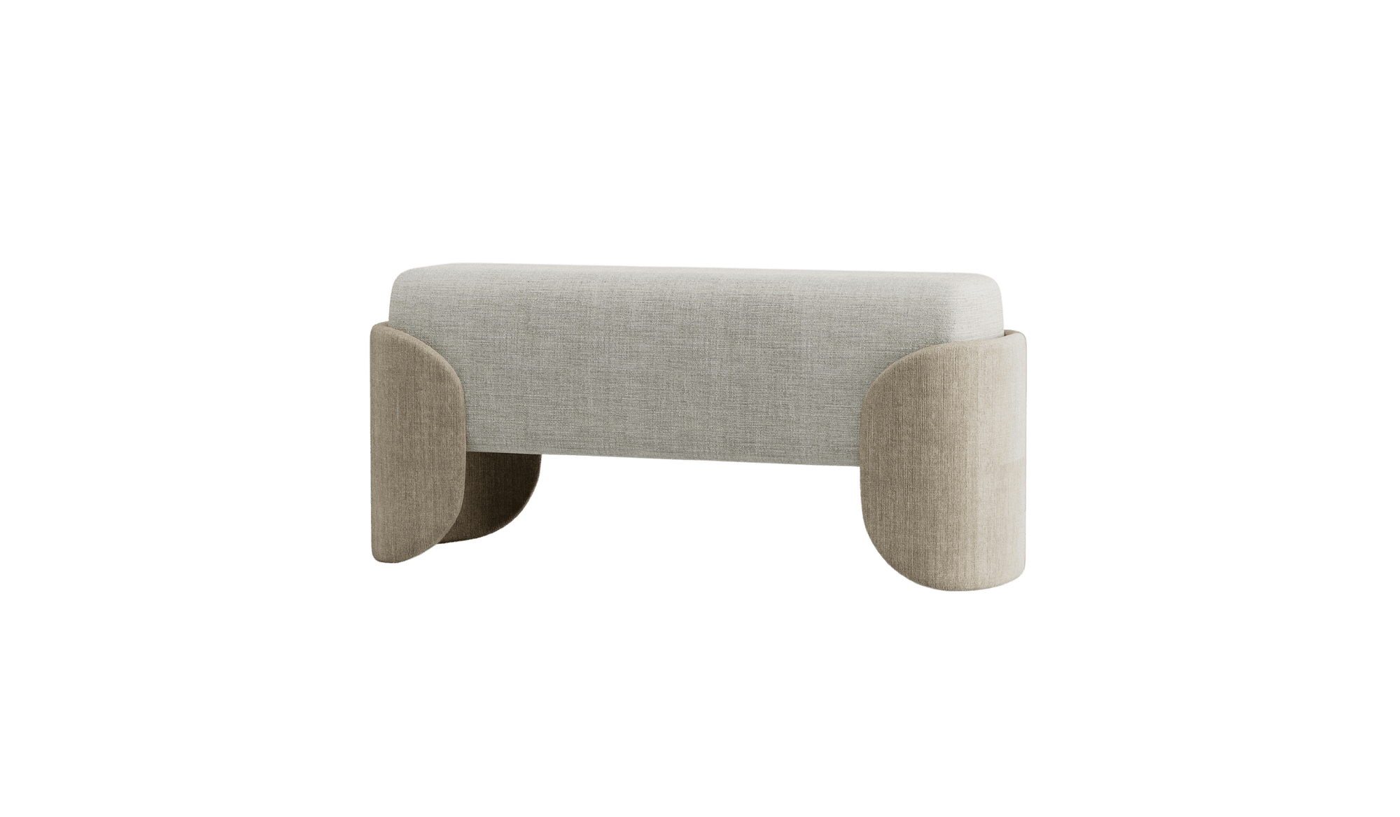 Banquette design italien Galatea, en tissu haute qualité beige