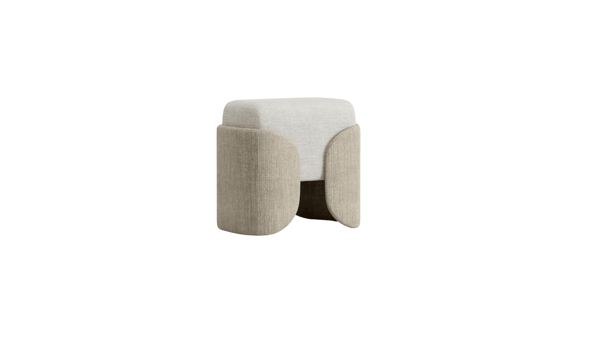 Pouf design italien Galatea, en tissu haute qualité beige