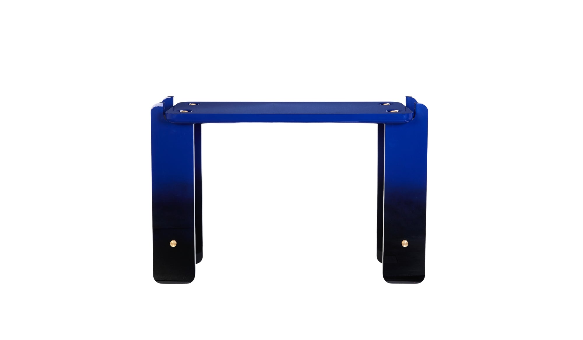 Contemporary Ipanema console, blue and black ombre lacquered finish