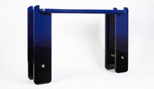 Contemporary Ipanema console, blue and black ombre lacquered finish