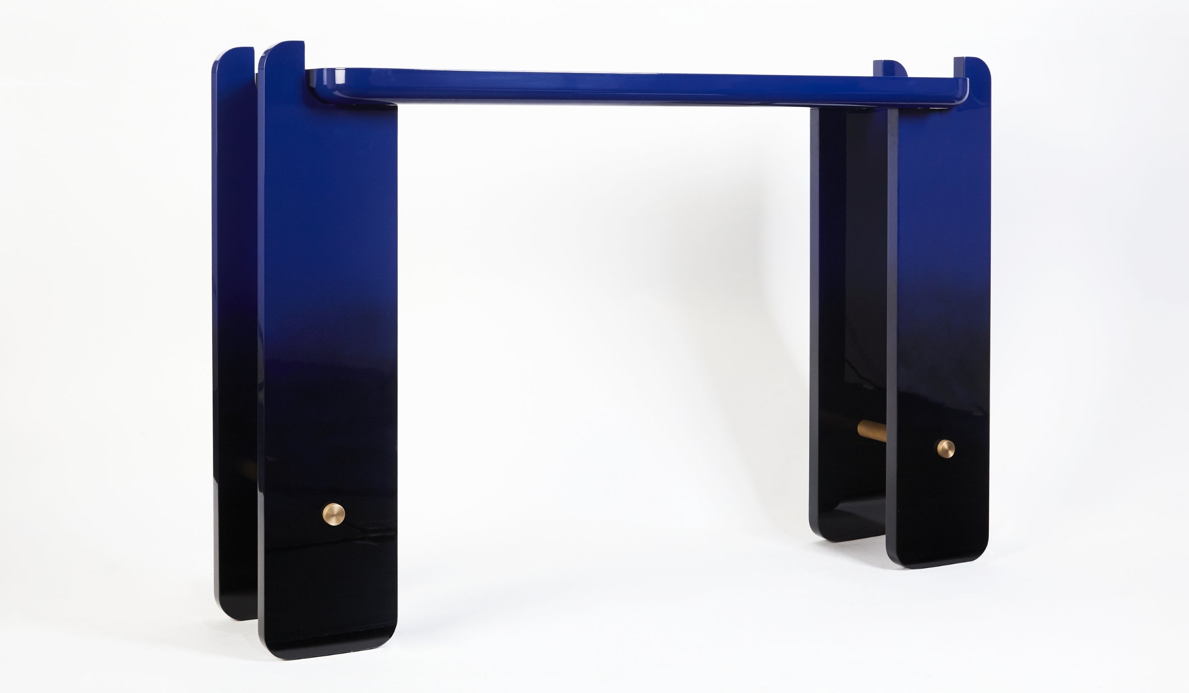 Ipanema - Wooden console with glossy lacquered ombré effect finish