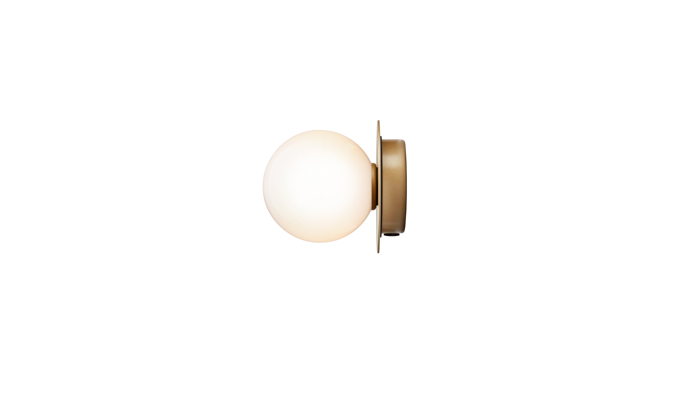 Liila 1 Small - Wall or ceiling light, opal white glass lampshade, Gold