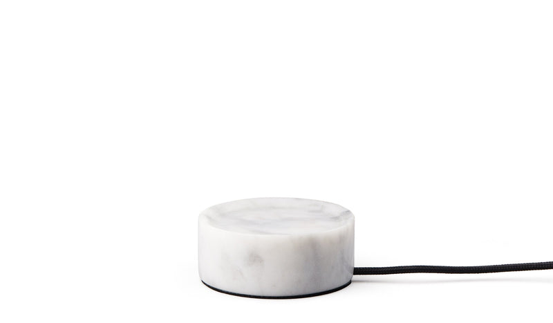 Trip portable lamp, Carrara marble, glossy opal