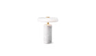 Trip portable lamp, Carrara marble, glossy opal