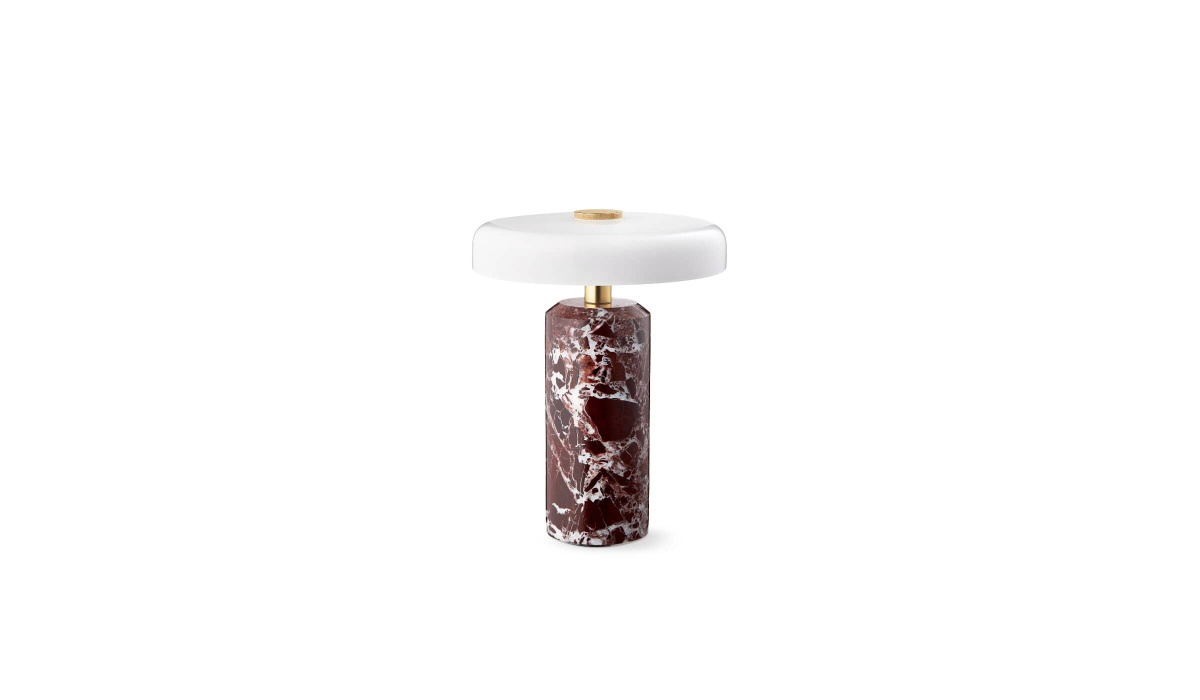 Trip - Portable lamp, Burgundy marble, shiny opal shade