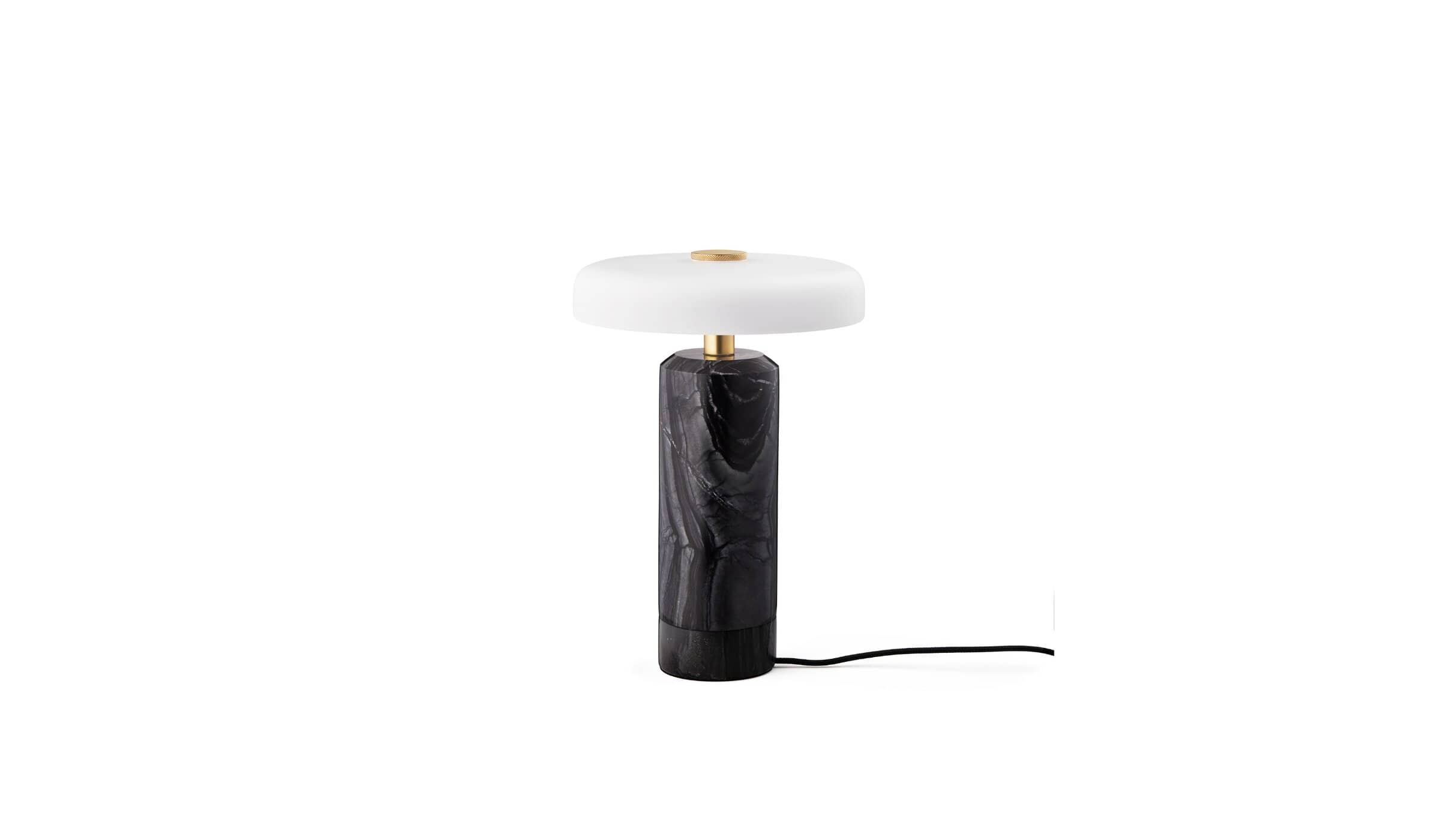 Lampe portable Trip, marbre de charbon de bois, opale mate