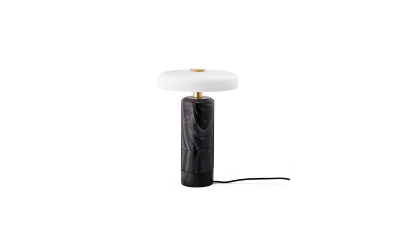 Trip Portable Lamp, Charcoal Marble, Matte Opal