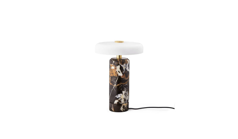 Trip Portable Lamp, Dark Clay Marble, Matte Opal