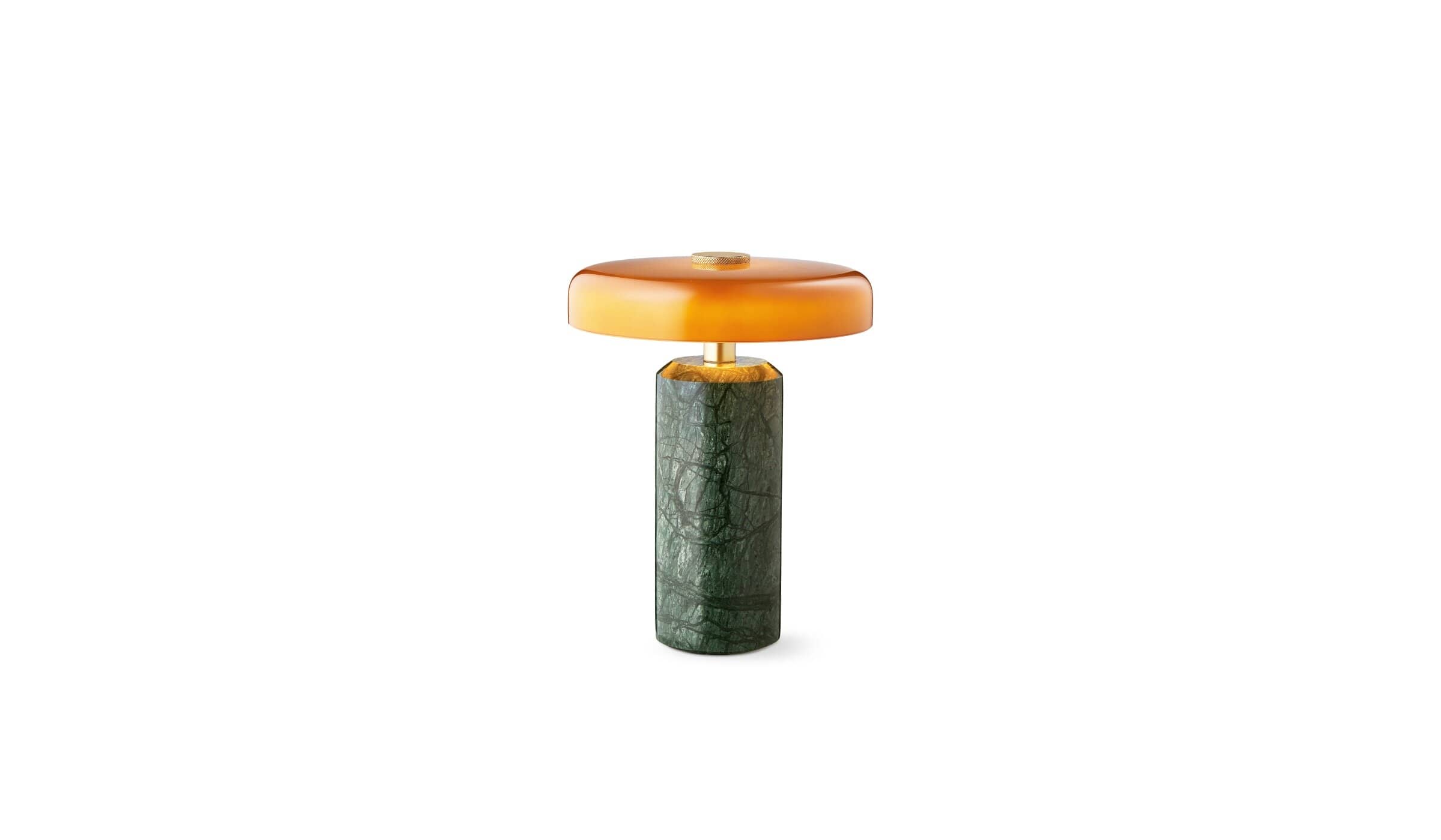 Trip - Portable Lamp, Marble Moss, Brilliant Amber Shade