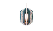 Alpha Zulu Square pendant lamp made of recycled materials, blue-white