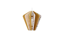 Alpha Zulu Triangle pendant lamp made of recycled materials, yellow-white