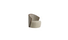 Latona luxury armchair, in walnut and beige fabric 