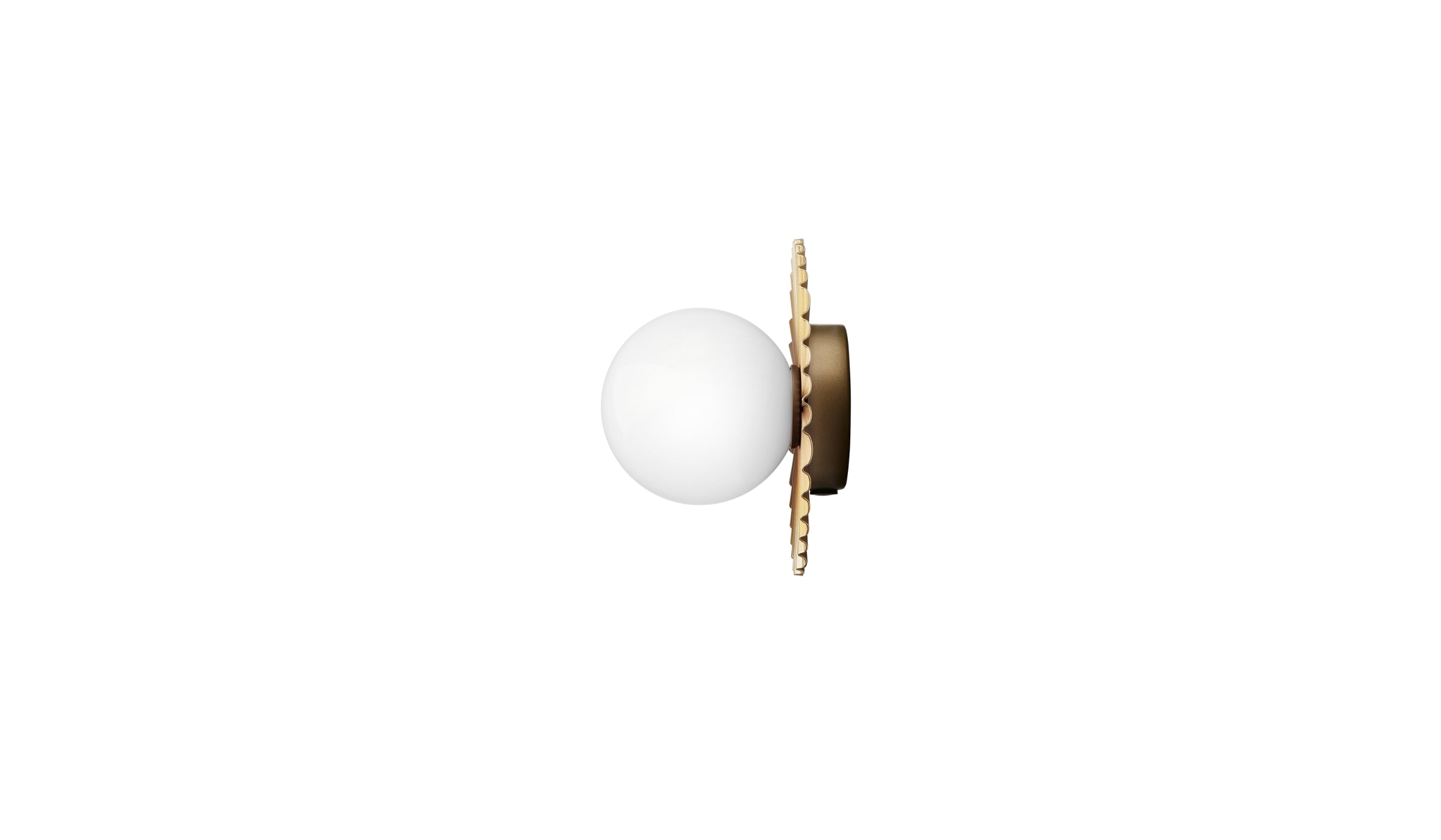 Liila Muse Small - Wall or ceiling light, opal white glass shade, Gold