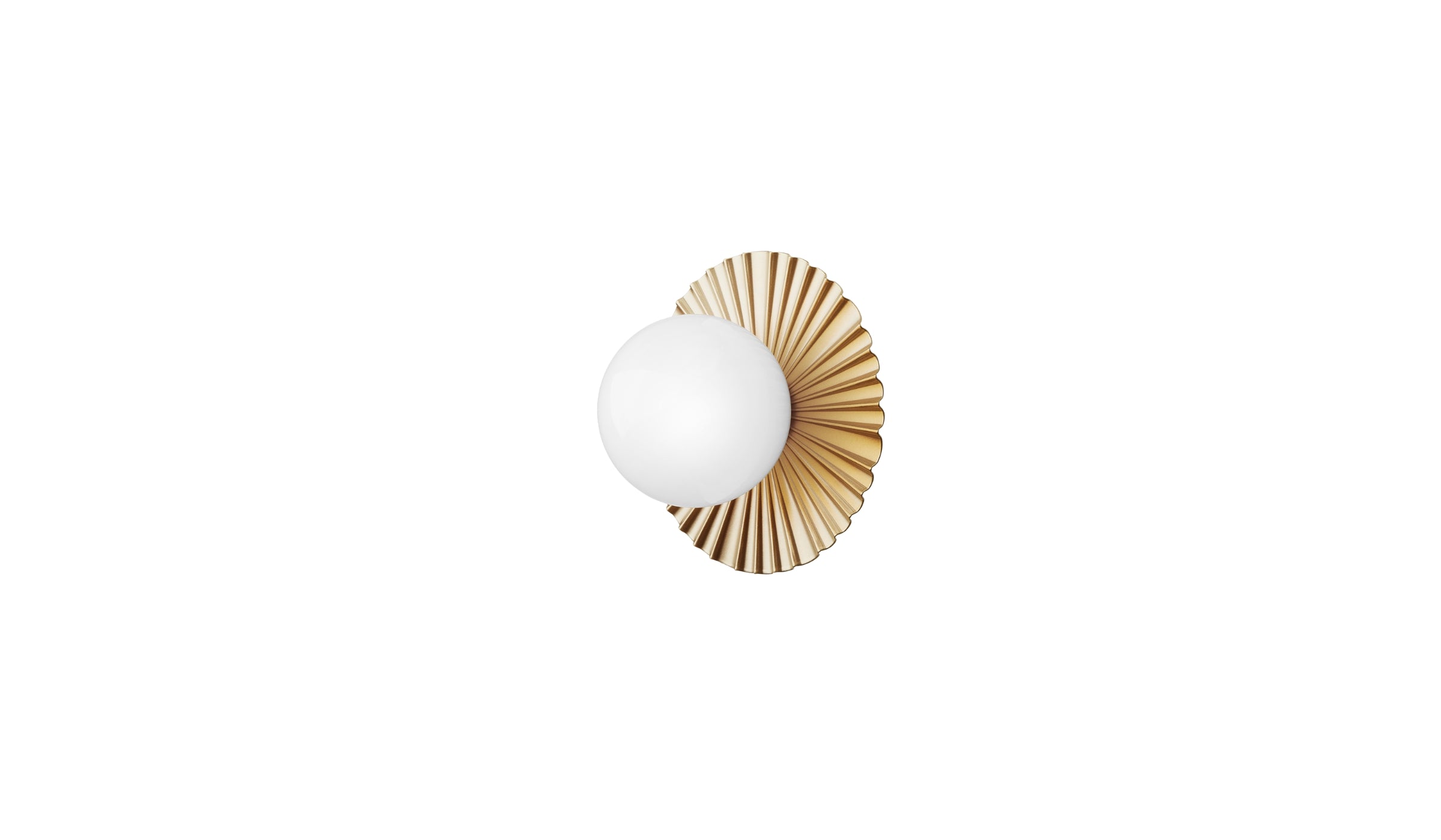 Liila Muse Small - Wall or ceiling light, opal white glass shade, Gold