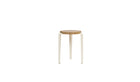 Lou stool in oak and steel, cloud white