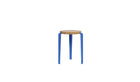 Tabouret Lou en chêne et acier bleu azur