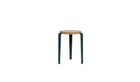 Lou stool in oak and steel, mineral blue