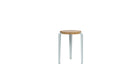 Tabouret Lou en chêne et acier bleu pâle