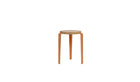 Tabouret Lou en chêne et acier rouge tangerine