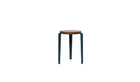 Tabouret Lou en chêne teinté et acier bleu nuit