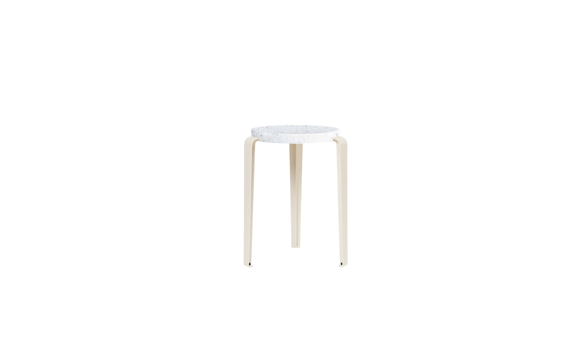 Tabouret Lou en plastique recyclé Venezia, blanc crème