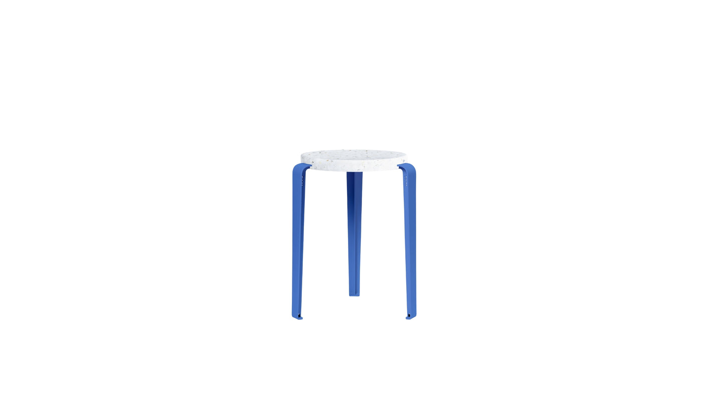 Tabouret Lou en plastique recyclé Venezia, bleu azur