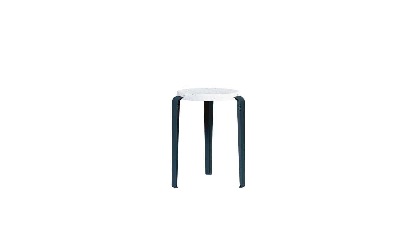 Tabouret Lou en plastique recyclé Venezia, bleu nuit