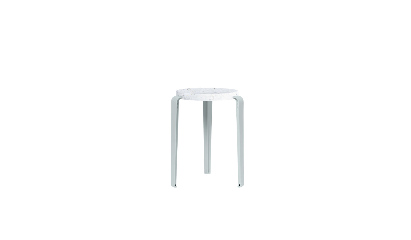 Tabouret Lou en plastique recyclé Venezia, bleu pâle