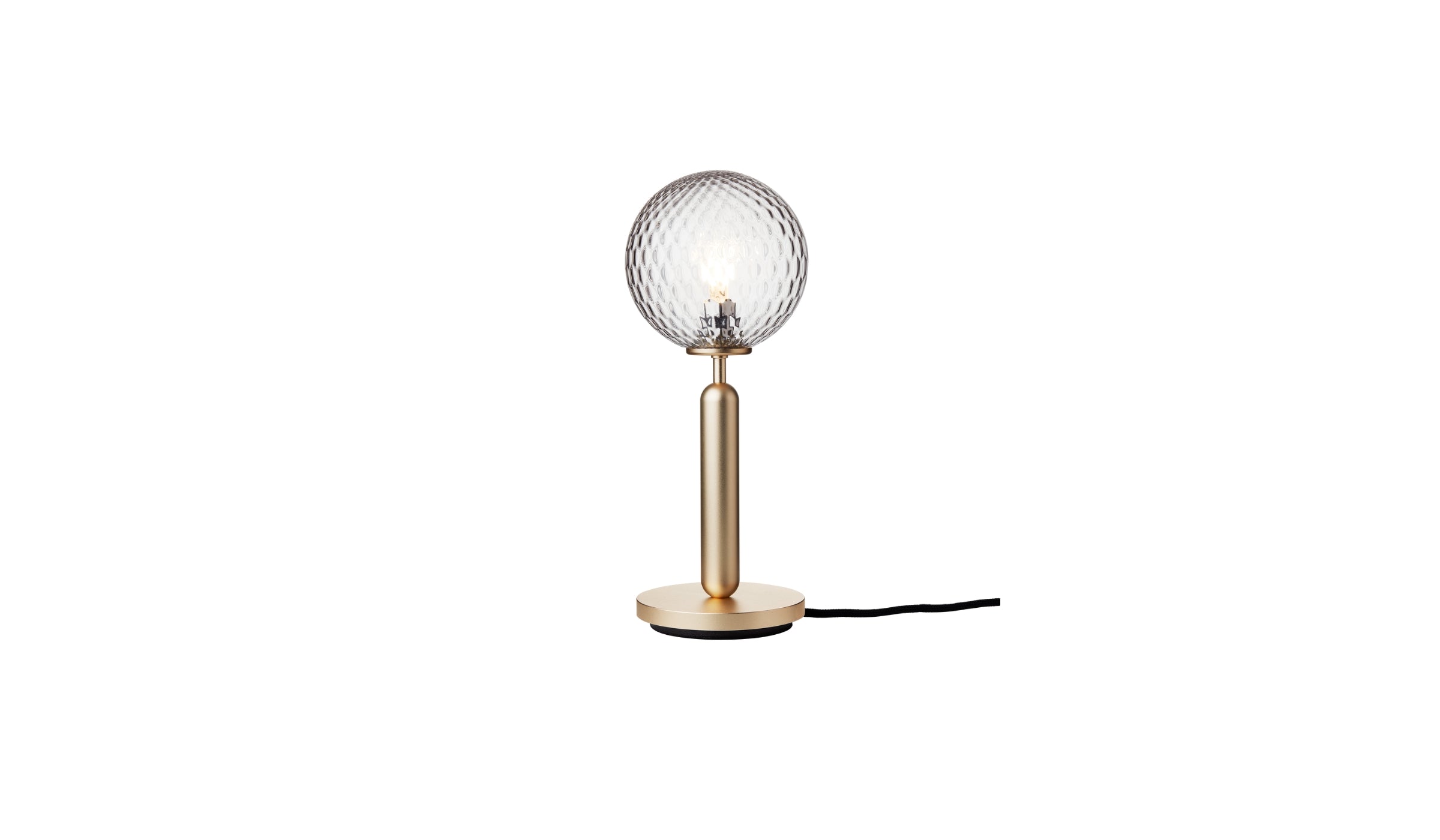 Miira - Table lamp in anodized metal, transparent glass, gold