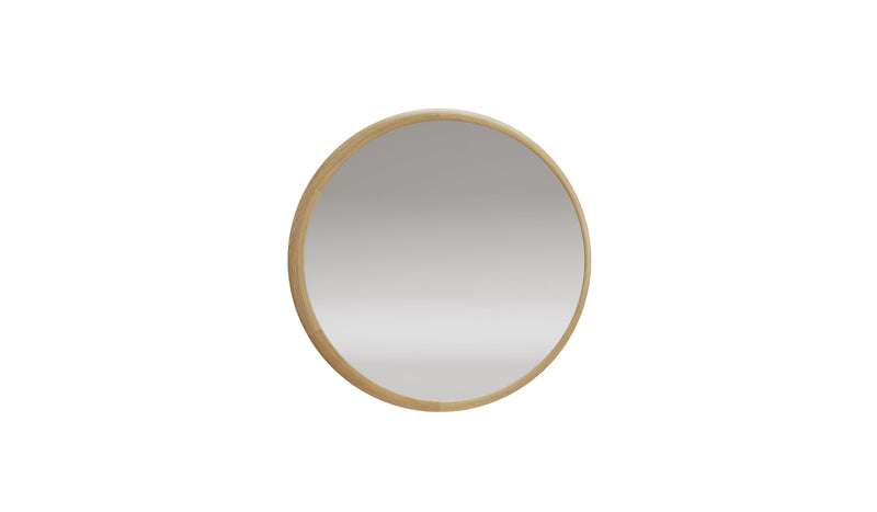 Grand miroir rond Luna XL, en chêne