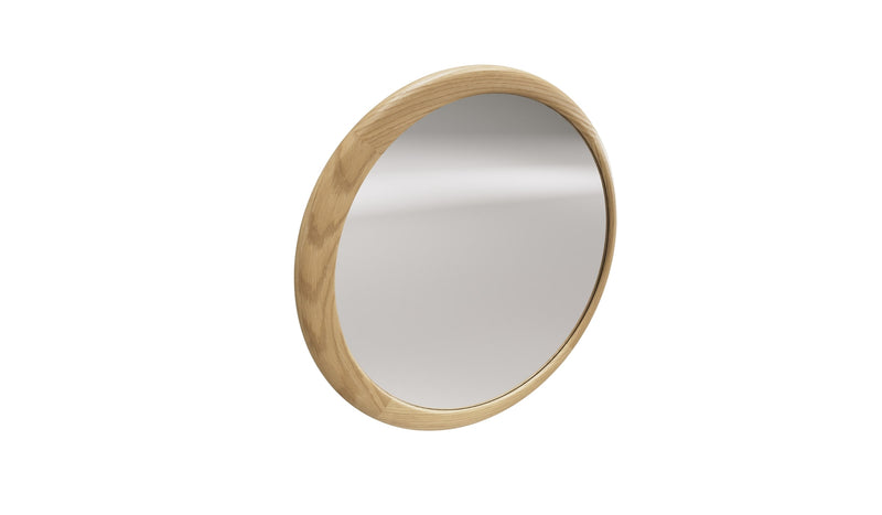 Grand miroir rond Luna XL, en chêne