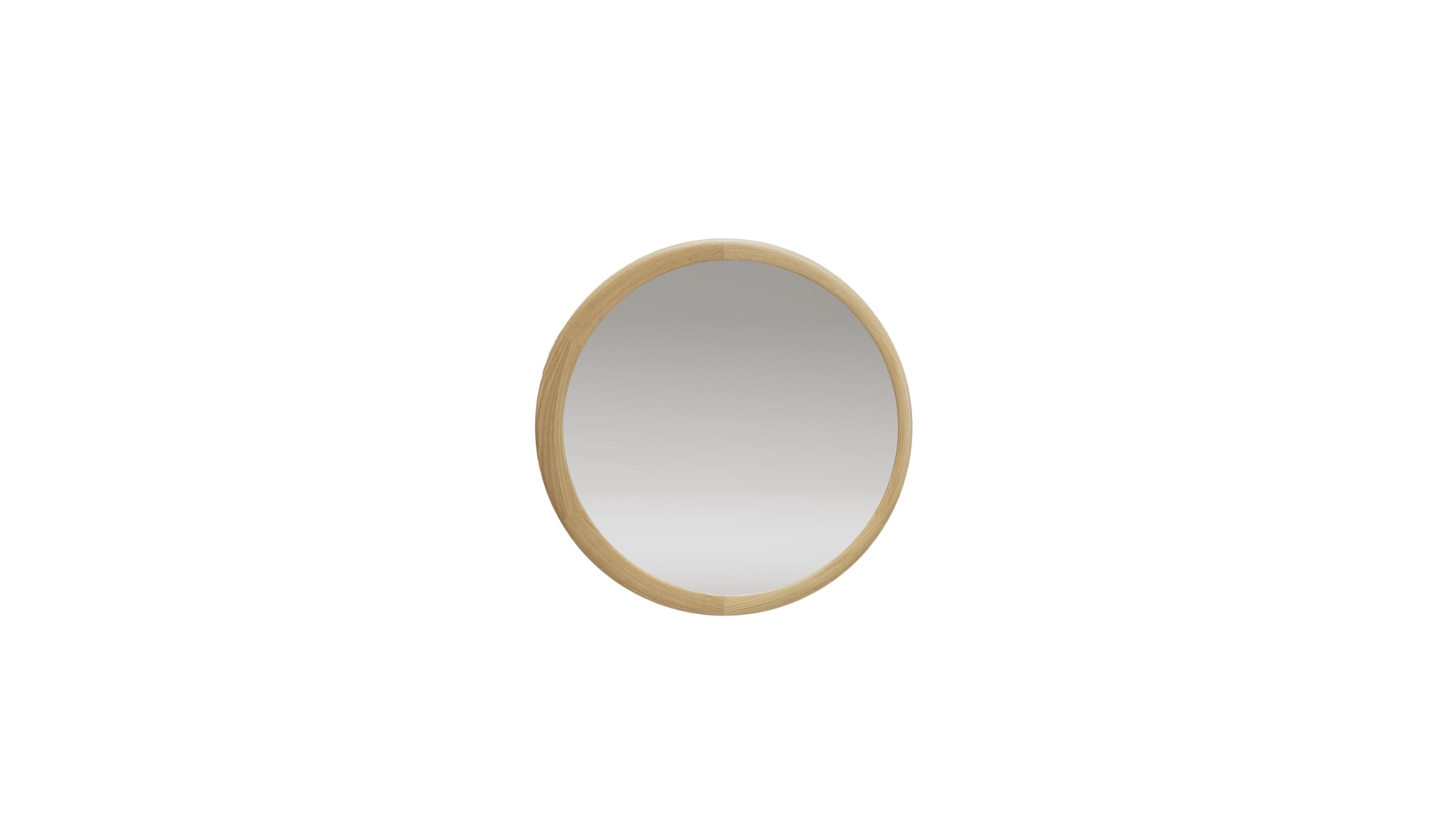 Luna L round mirror, in oak