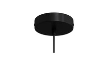 Contemporary Singing S pendant light, raw wood, black elastic, black cotton &amp; metal finish