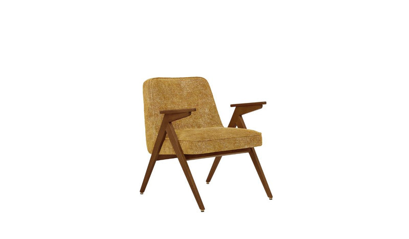 Fauteuil-Bunny - Fauteuil, tissu marbré, jaune, chêne brun--NOVINEA-366 CONCEPT