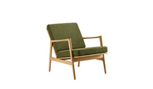 Stefan armchair, olive green bouclé fabric