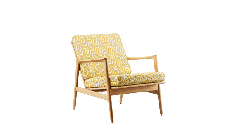 Fauteuil Stefan, tissu coffee jaune