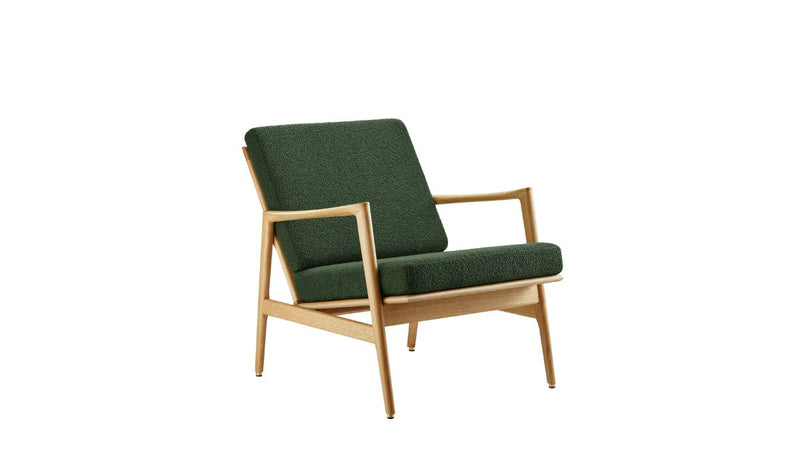 Fauteuil Stefan, tissu bouclé vert bouteille