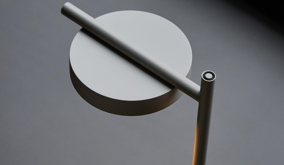 Igram - Lampe portable, forme en J, gris - NOVINEA Lampe de table