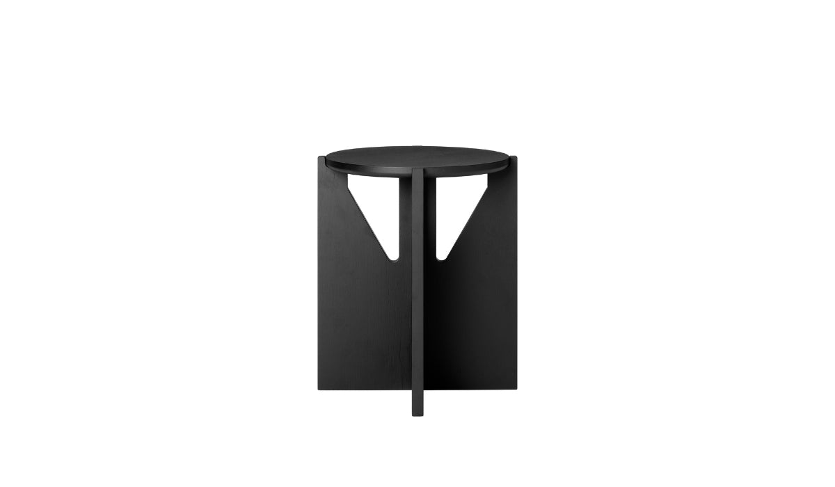 Simple - Solid oak stool, black
