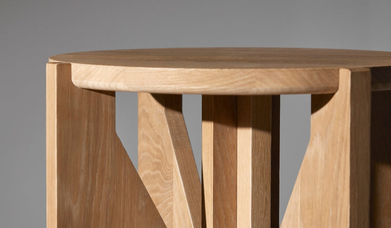 Simple - Solid oak stool, raw