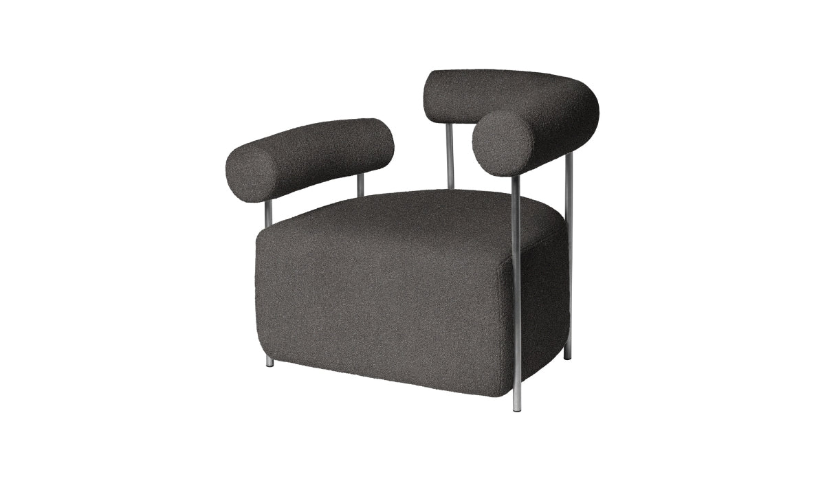 Solitude - Minimalist lounge chair, Gray