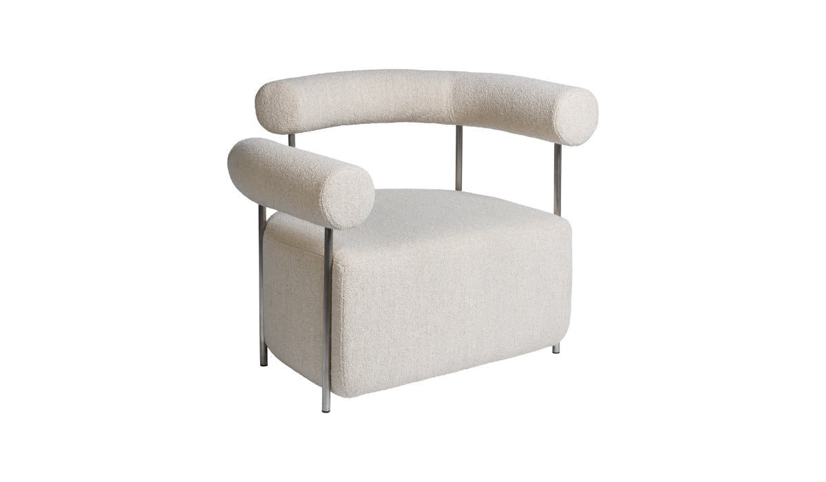 Solitude - Minimalist lounge chair, beige