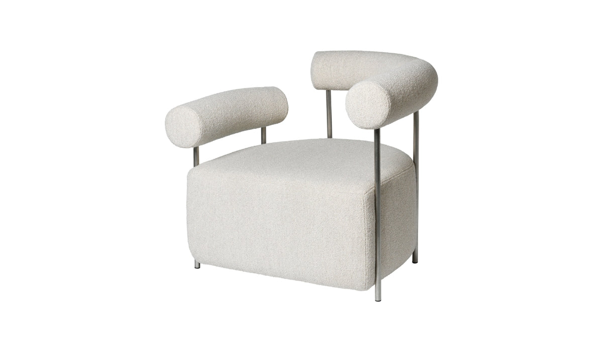 Solitude - Minimalist lounge chair, beige